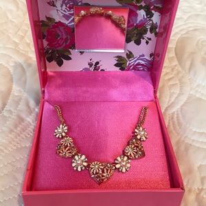 Betsey Johnson Boxed Hearts Necklace